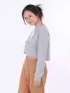 Vicky Long Sleeve Cropped Top - Rabbit (zoom picture)