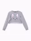 Vicky Long Sleeve Cropped Top - Rabbit (zoom picture)