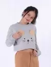 Vicky Long Sleeve Cropped Top - Rat (zoom picture)