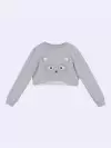 Vicky Long Sleeve Cropped Top - Raccoon (zoom picture)