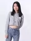 Vicky Long Sleeve Cropped Top - Raccoon (zoom picture)