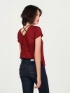 Ginny Sheer High Low Crop Tee-Red (zoom picture)