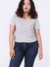 Adaline Button-front Crop Top-Gray (zoom picture)
