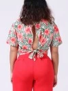 Suri Cropped Floral Back Cut Out Top (zoom picture)