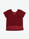 Ginny Sheer High Low Crop Tee-Red (zoom picture)