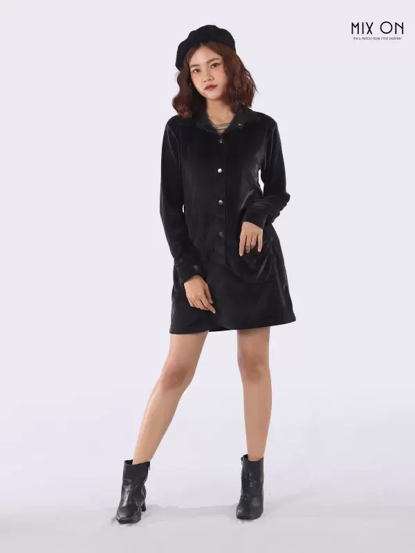 Buttoned Front Pockets Dress
