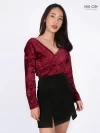 Pia Velvet Wrap Long Sleeve Top (zoom picture)
