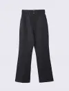 Hight Waist Center Slit Pants - Black (zoom picture)