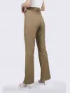 Hight Waist Center Slit Pants - Brown (zoom picture)