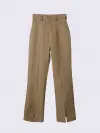 Hight Waist Center Slit Pants - Brown (zoom picture)