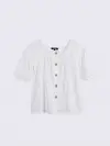 Vina Puffed Sleeve Button Up Top (zoom picture)